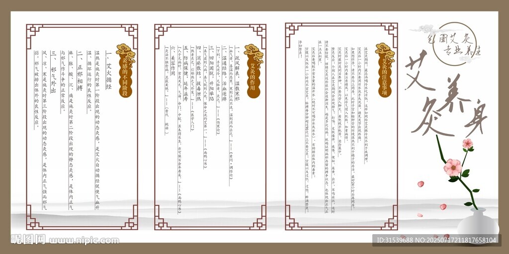艾灸养生宣传展板