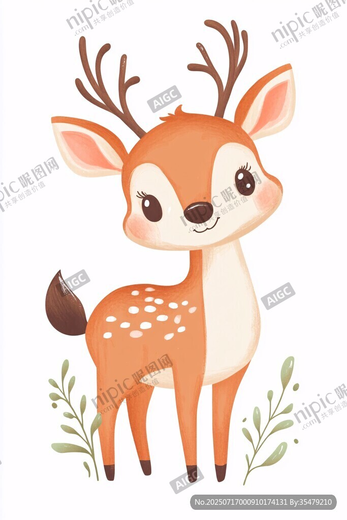 可爱小鹿插画
