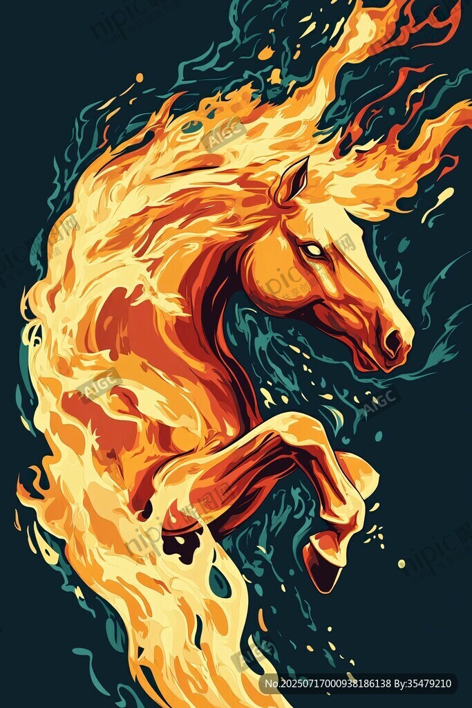 火焰骏马 动感艺术形象