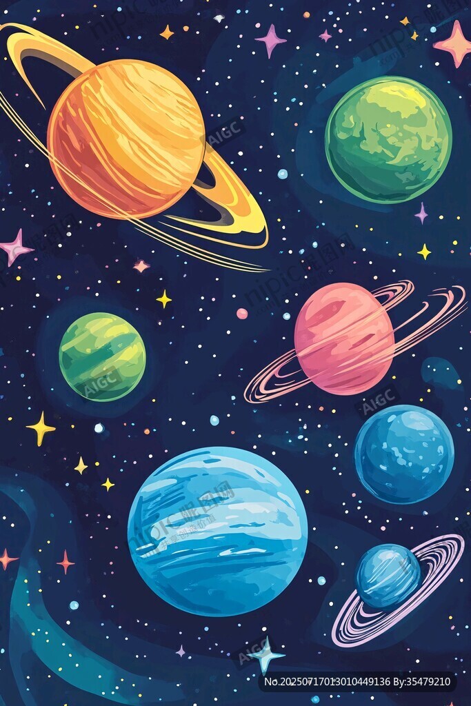 梦幻多彩的宇宙行星世界