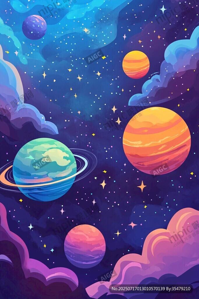 梦幻宇宙中的多彩星球