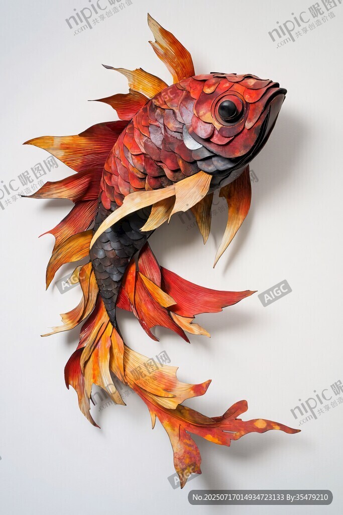 秋日风格立体纸艺金鱼