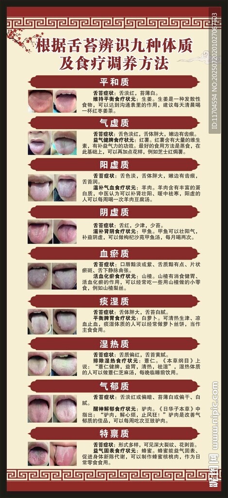 中医九种体质辨识展架