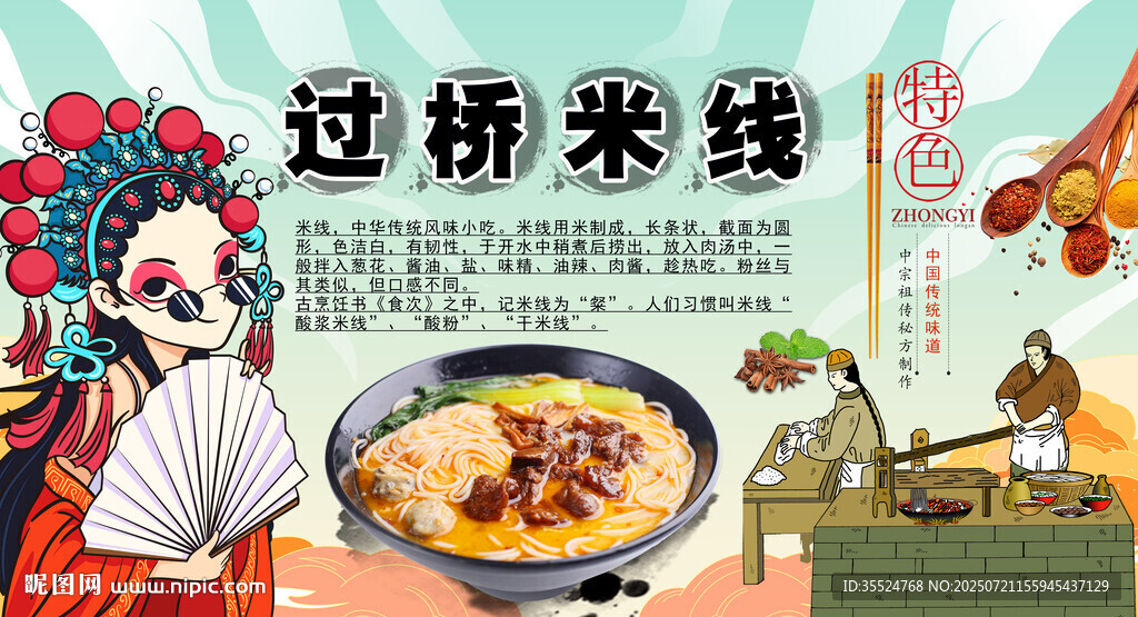 过桥米线背景墙