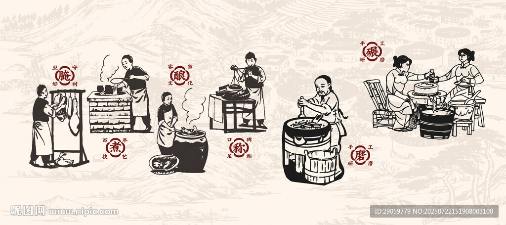 客家文化传统手工艺制作场景
