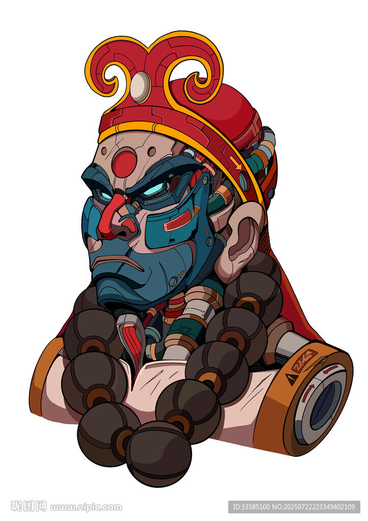 沙和尚机械角色形象插画