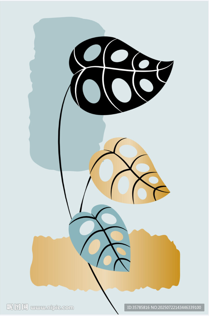 轻奢入户玄关装饰画抽象花卉