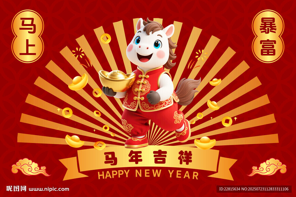 马年吉祥卡通形象贺岁