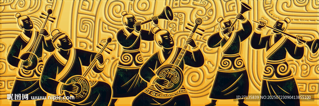 古埃及壁画人物场景