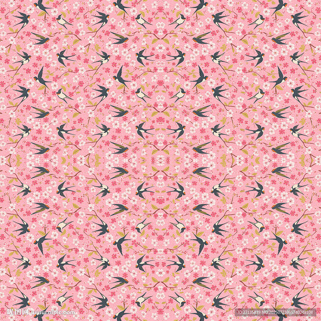 粉色花卉图案背景纹理