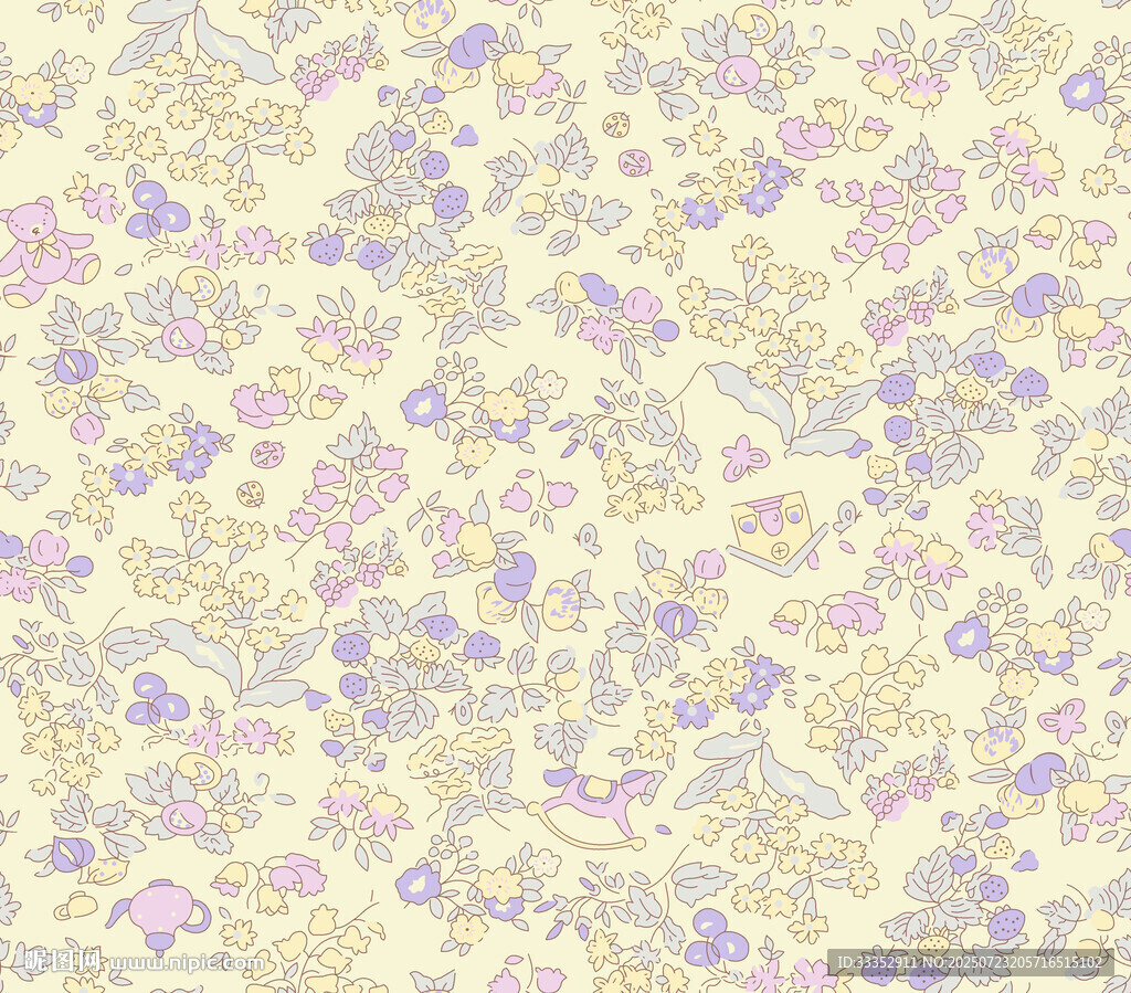 淡雅花卉图案背景纹理