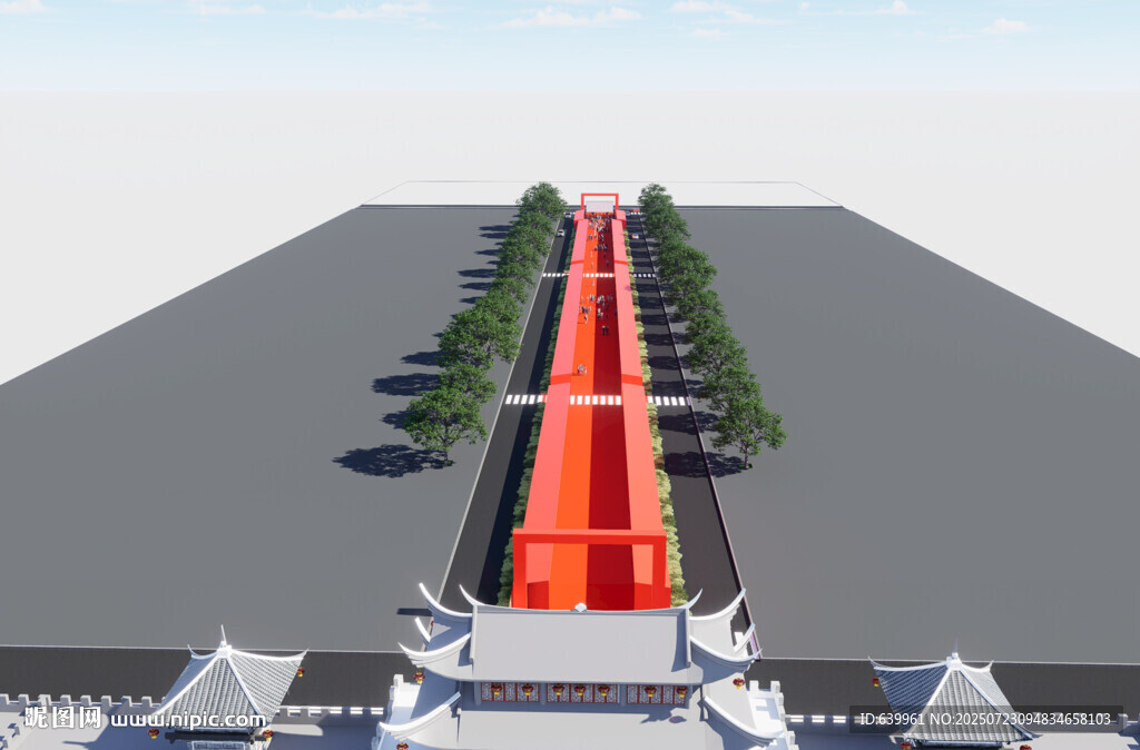 公园道路景观设计效果图