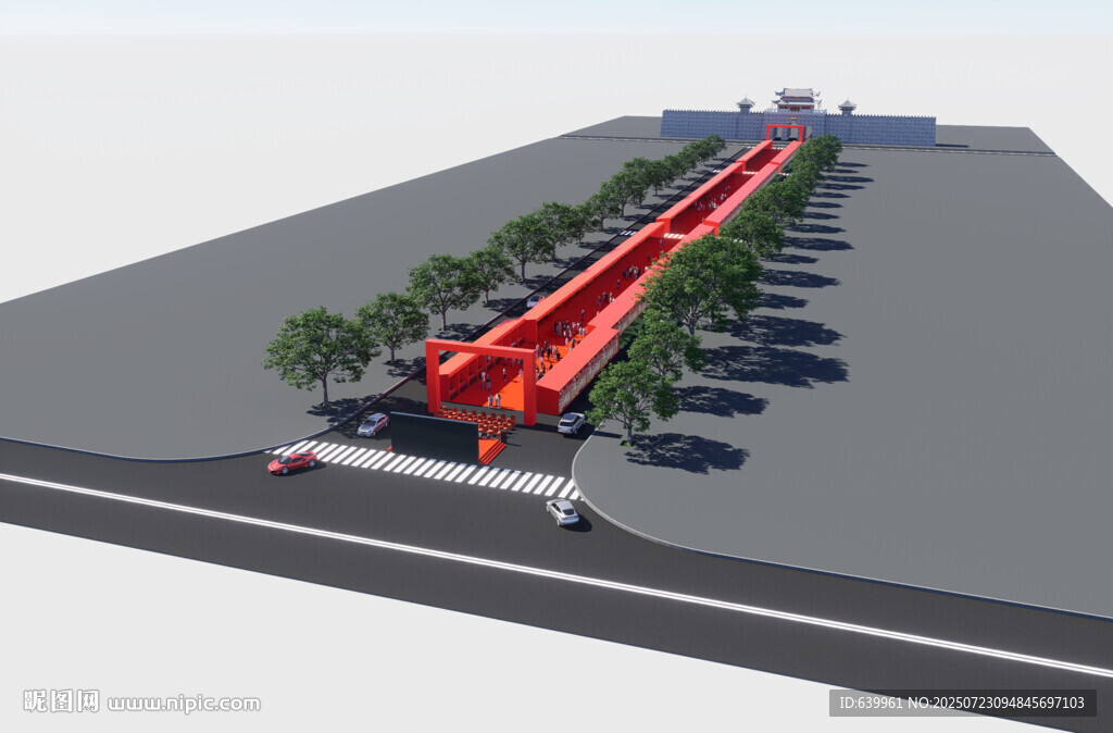 公园道路景观设计效果图