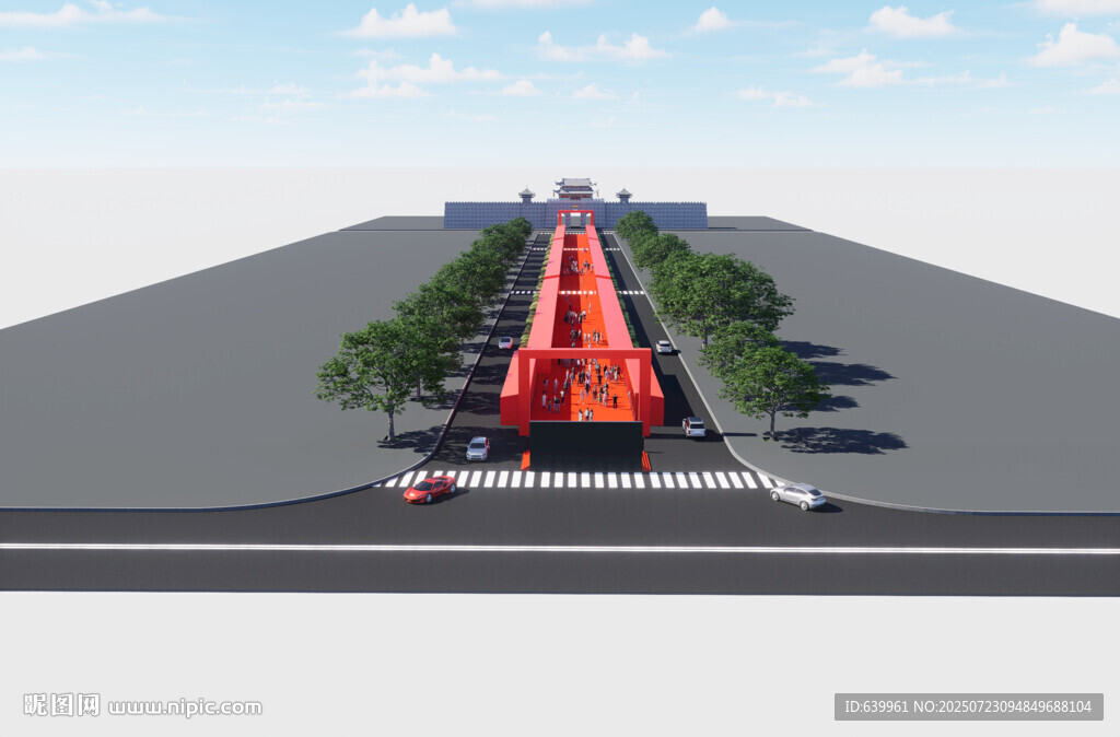 公园道路景观设计效果图