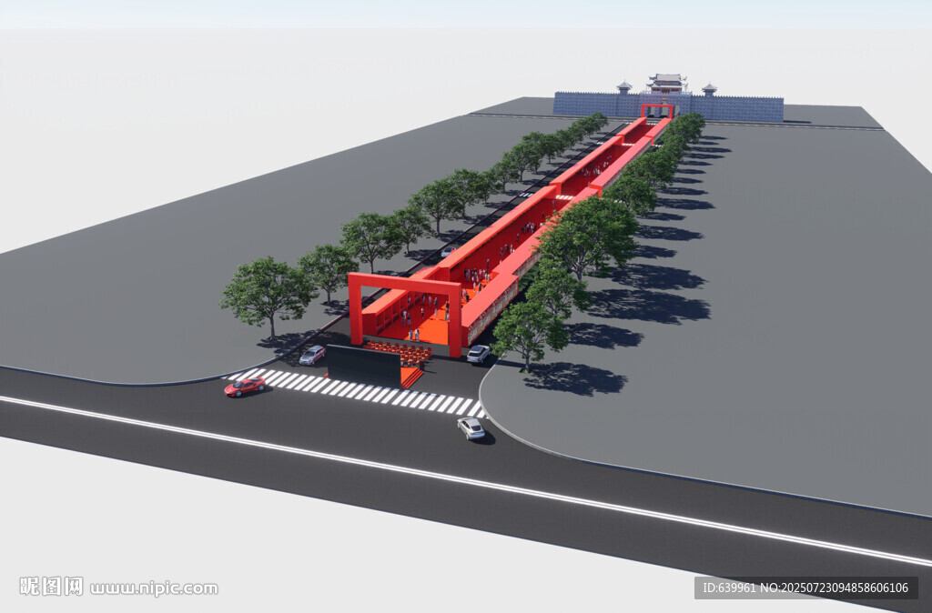 公园道路景观设计效果图