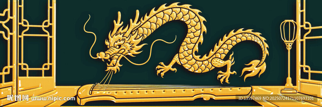 金色盘龙图案