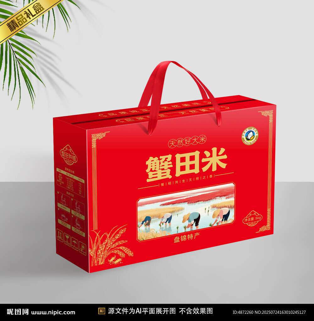 大米包装平面展开图