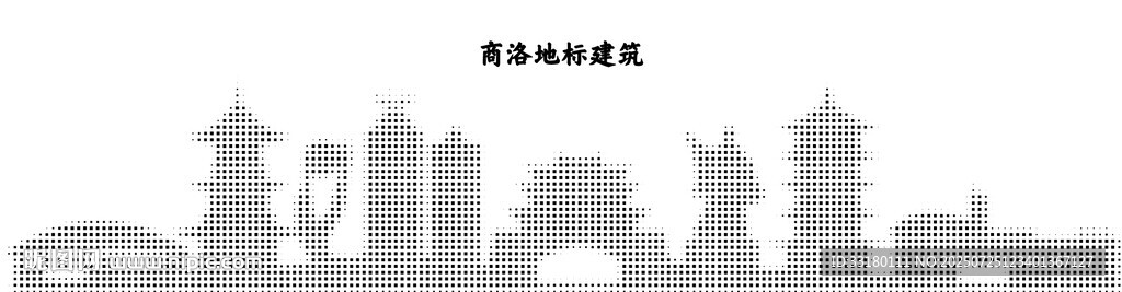 圆点镂空商洛城市