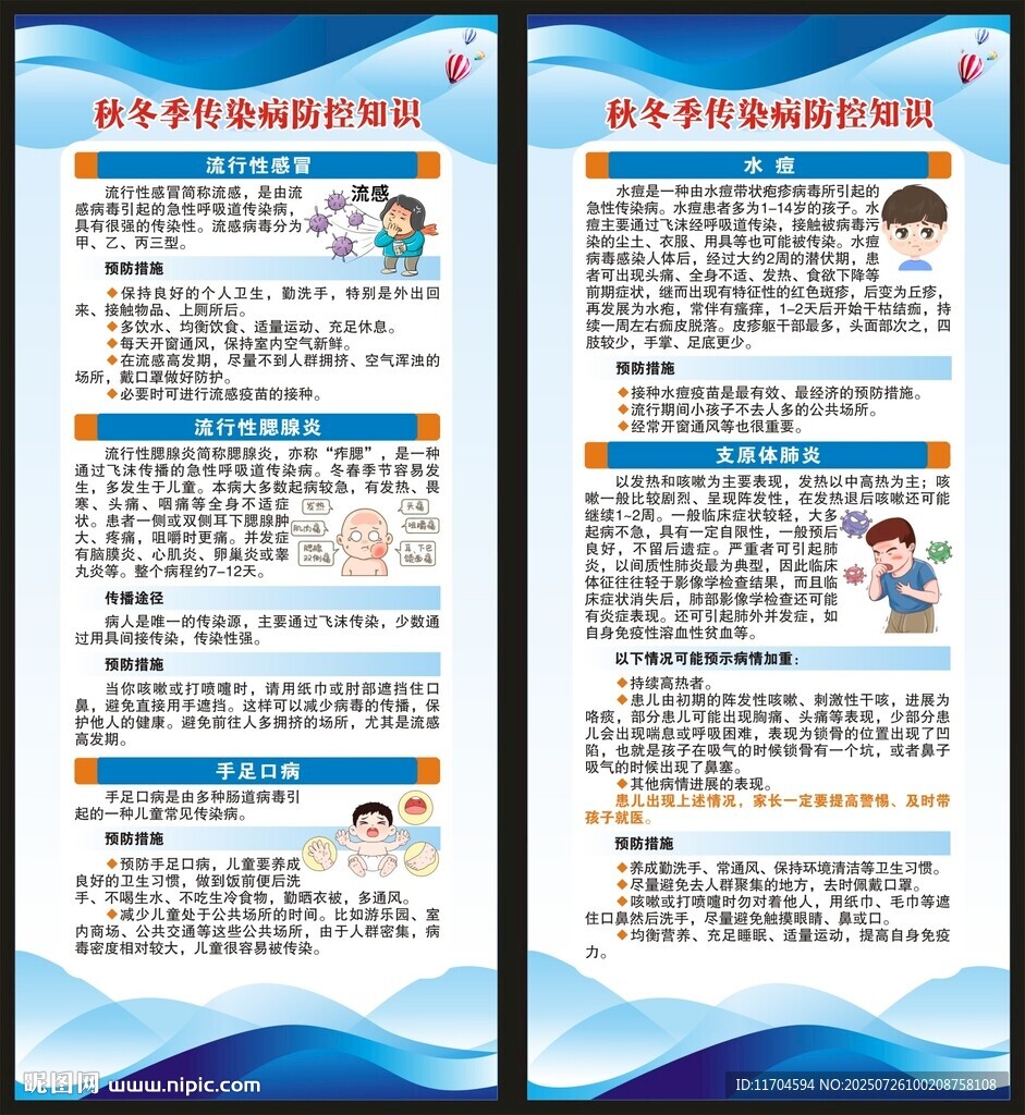 秋冬季健康教育知识展架