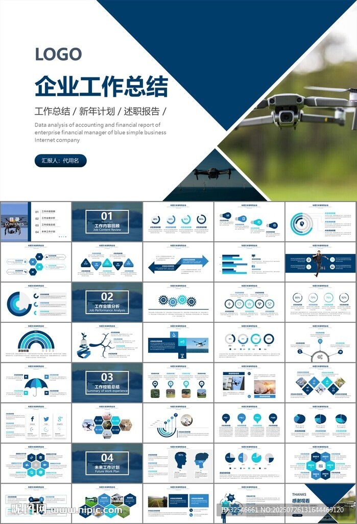 无人机行业工作总结汇报PPT