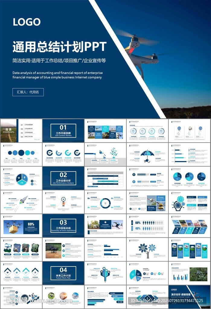 无人机行业工作总结汇报PPT