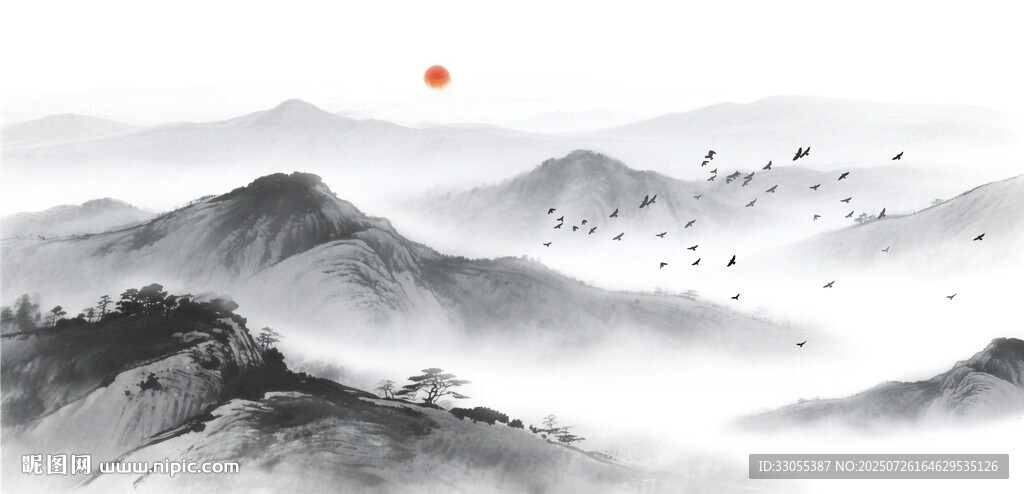 水墨画山水