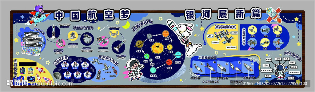 卡通中国航空梦航天飞船