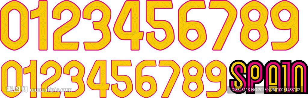 数字字体设计展示西班牙