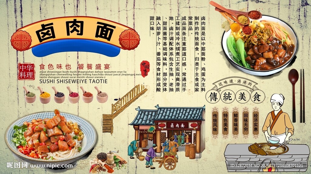 卤肉面背景墙