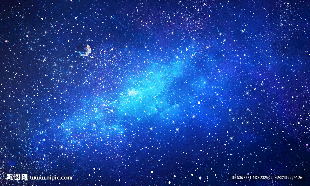 蓝色星空背景图片