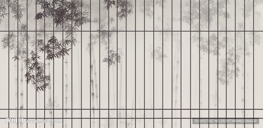 水墨竹子 竹影装饰画