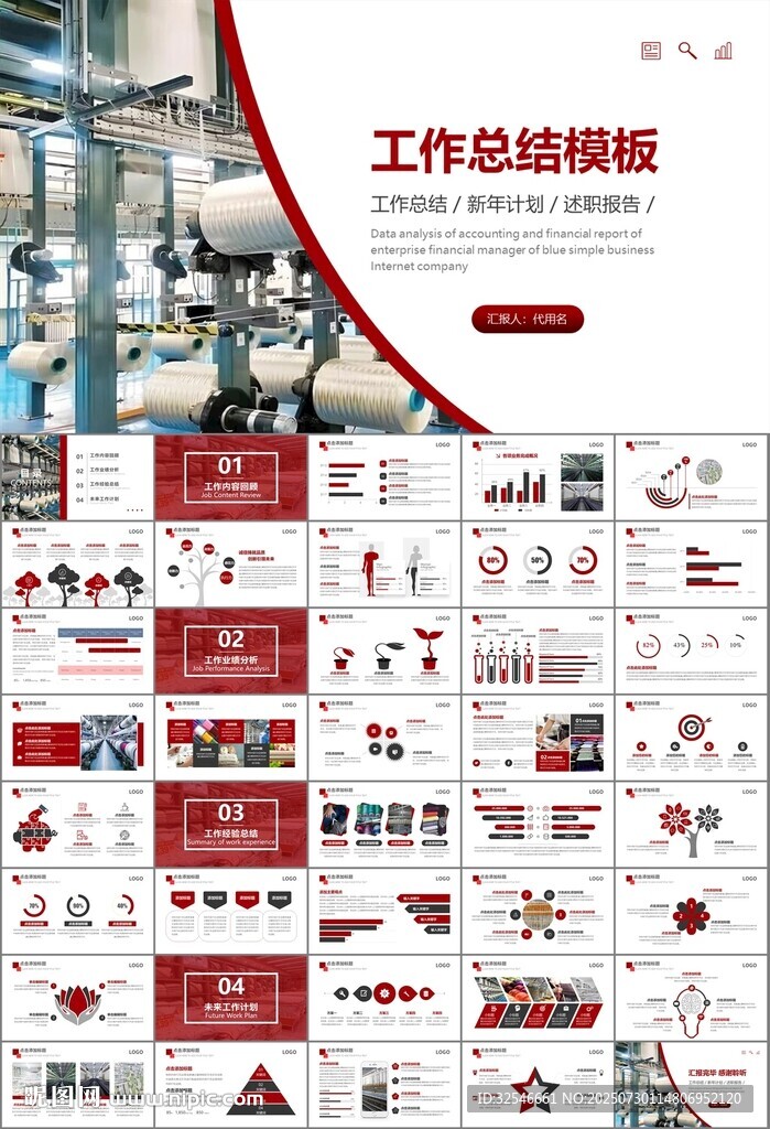 纺织行业总结计划工作汇报PPT