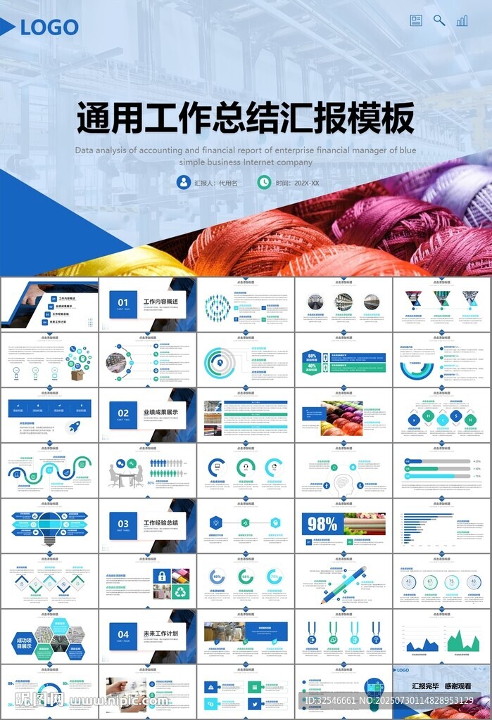 纺织行业总结计划工作汇报PPT