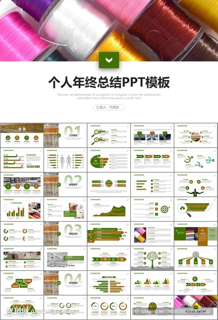 纺织行业总结计划工作汇报PPT