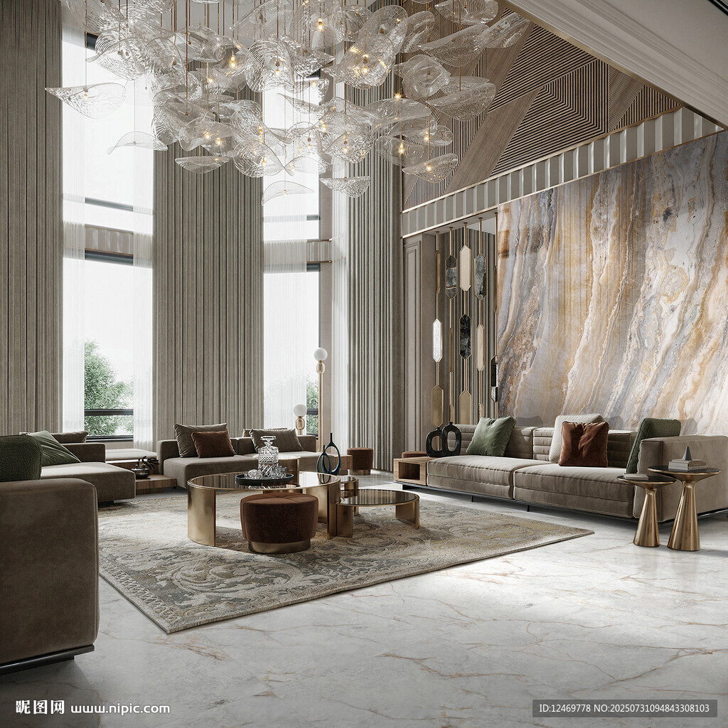 豪华大气的现代客厅空间