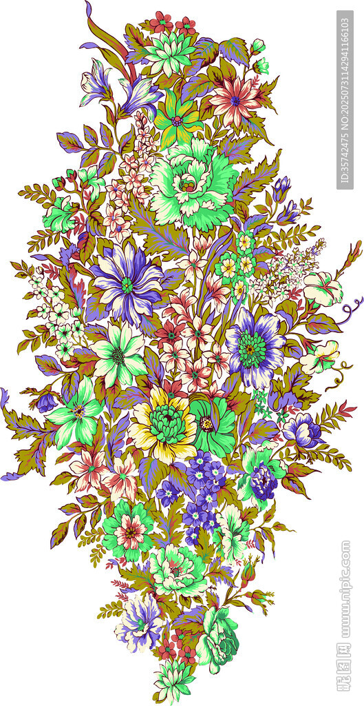 多彩花卉图案装饰画
