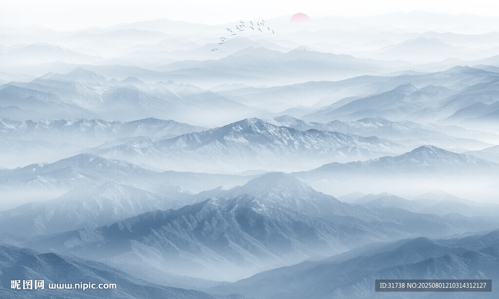 远山近水水墨风景