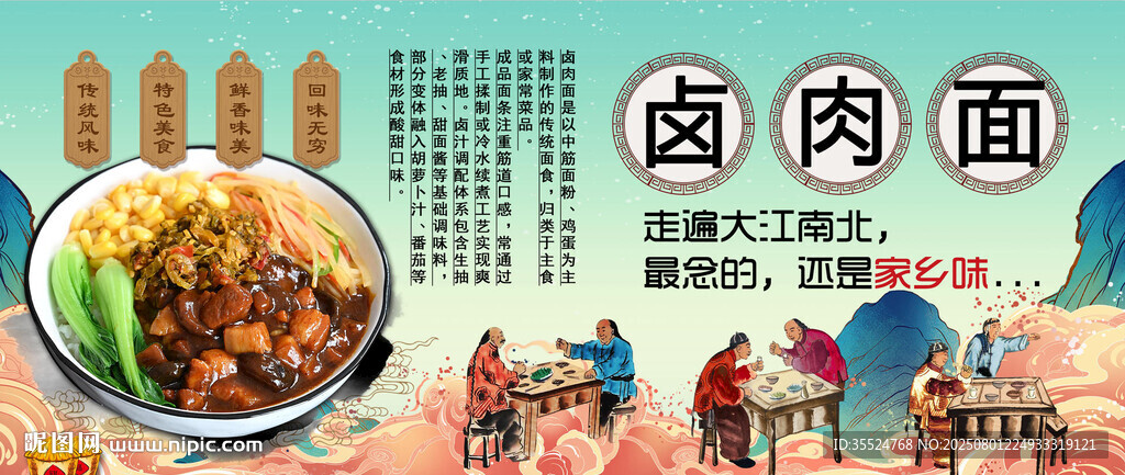 卤肉面背景墙