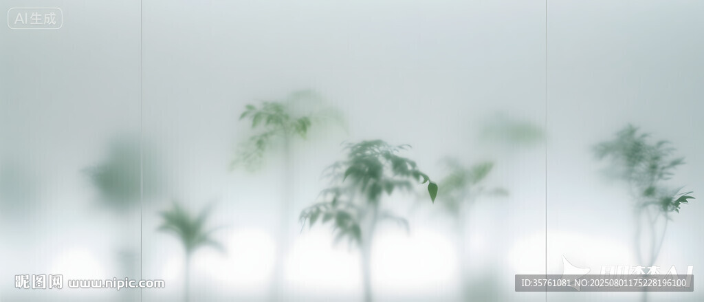 雾气磨砂膜效果绿植贴图