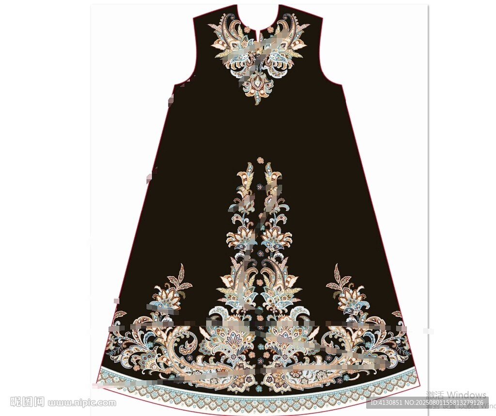 腰果花 大袍子设计