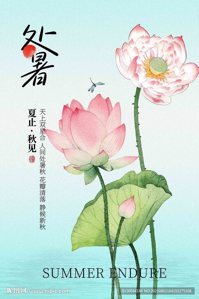 处暑节气传统活动宣传海报
