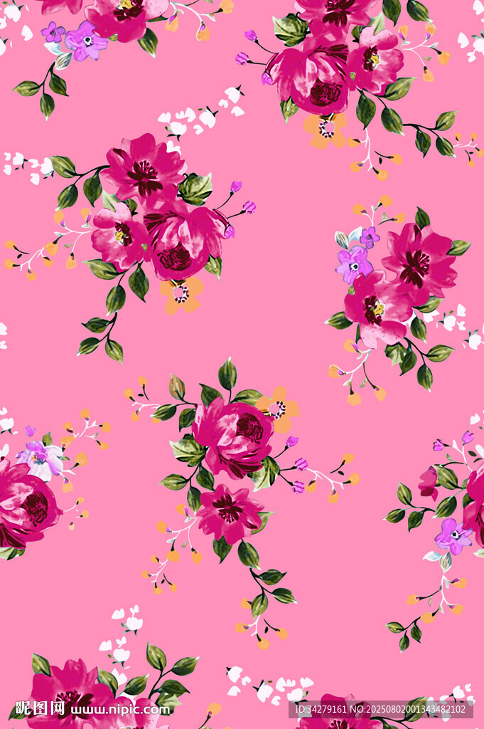 粉色花卉图案背景