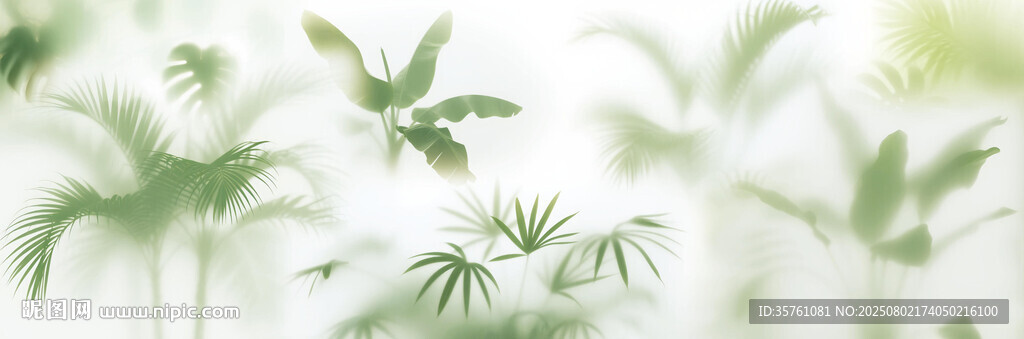 雾气磨砂膜效果绿植贴图