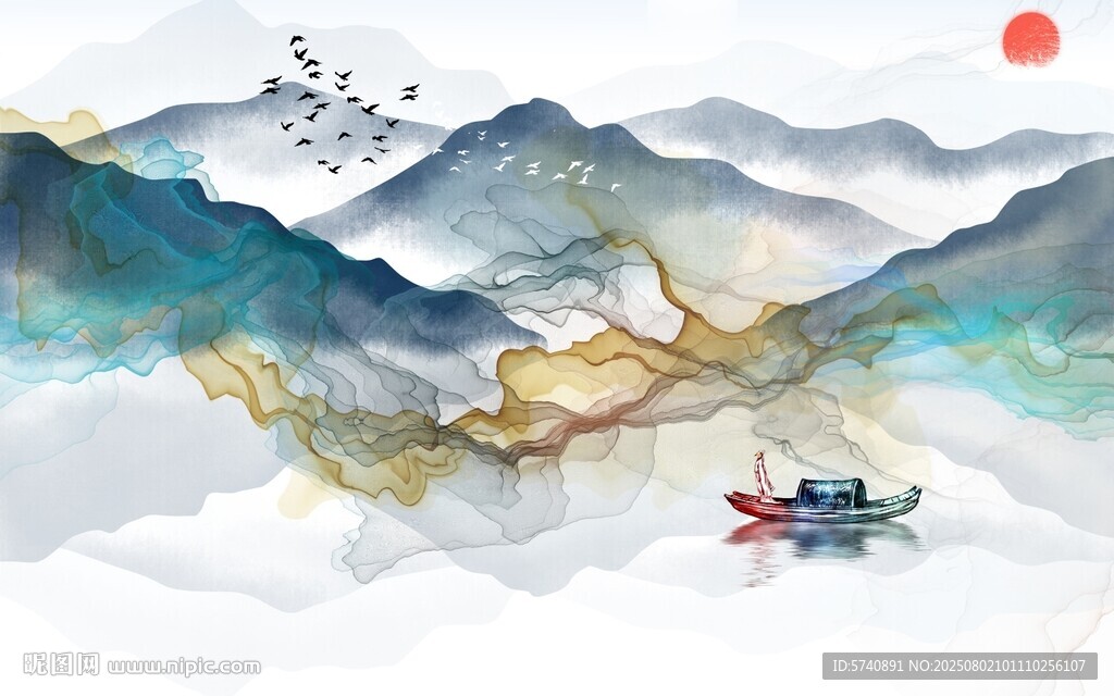 抽象意境山水画