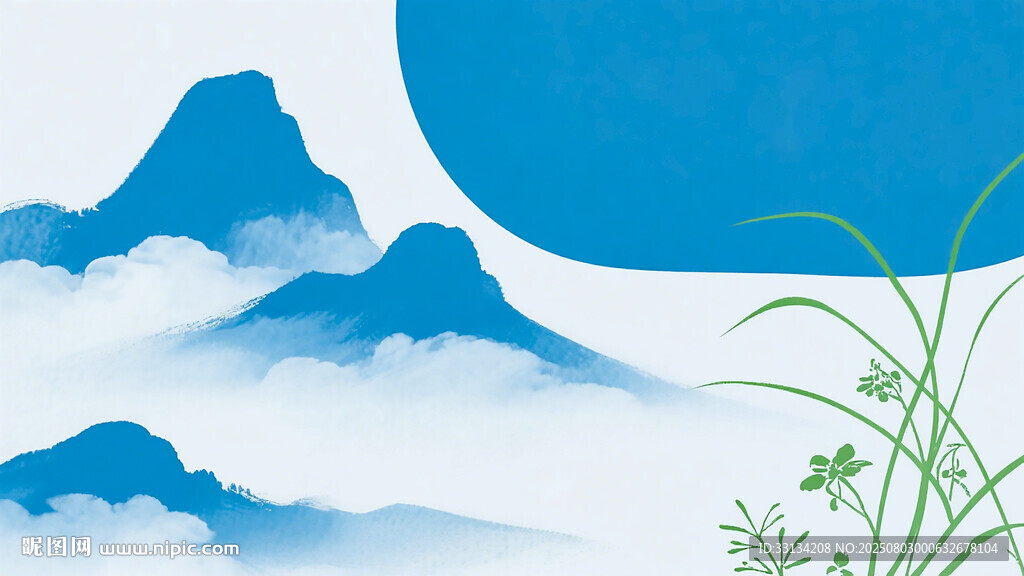 高级蓝白绿背景图