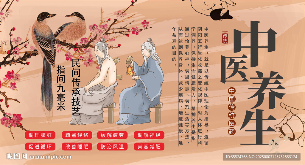 中医养生背景墙