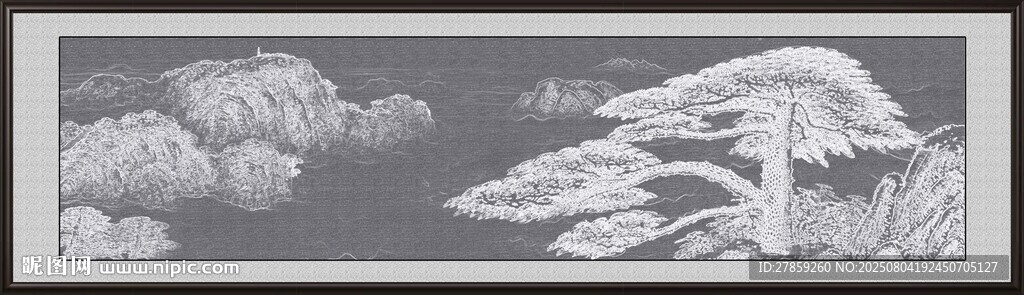 迎客松国画山水