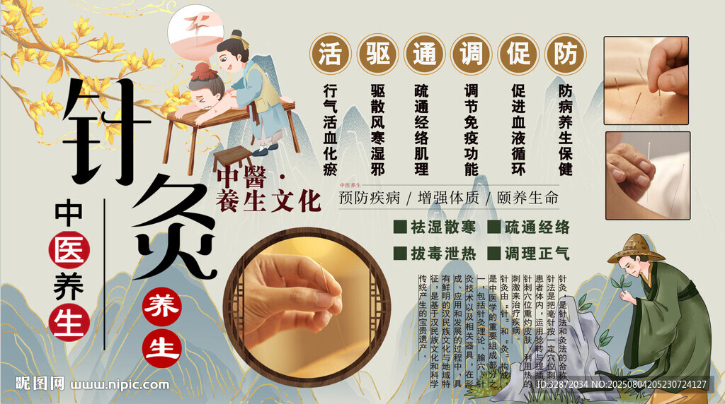 针灸背景墙