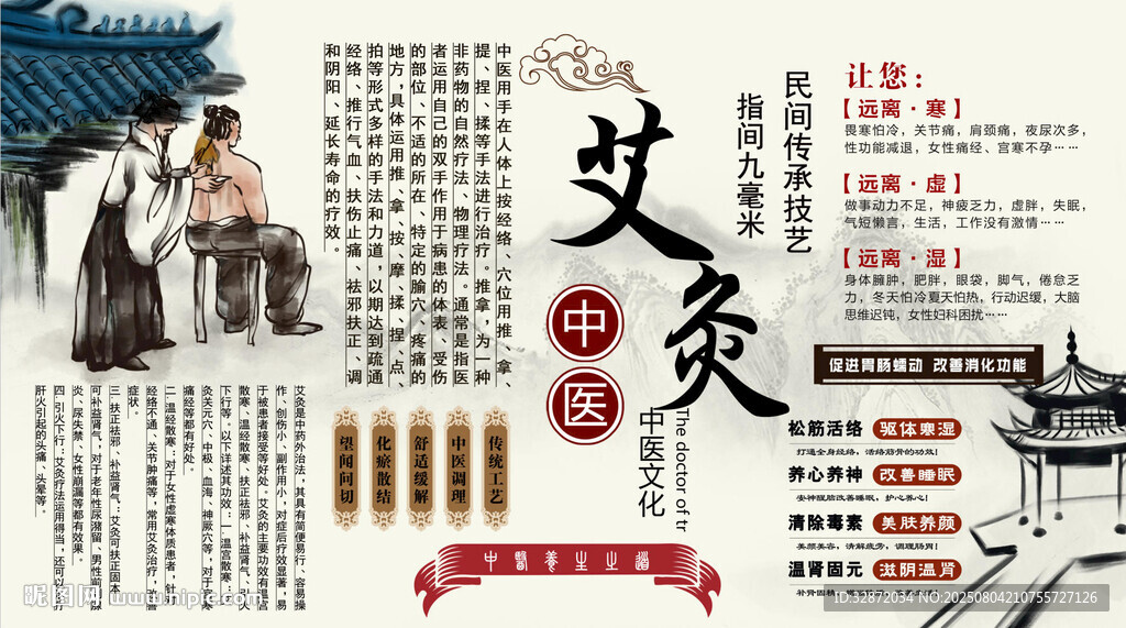 艾灸背景墙