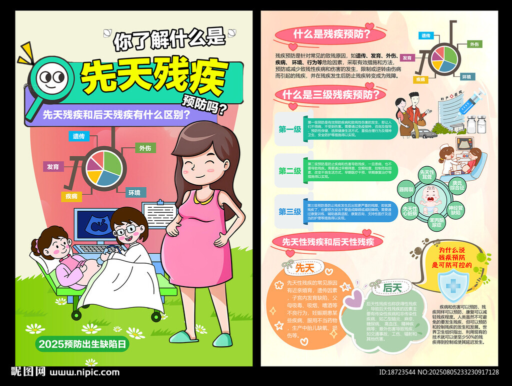 先天残疾预防海报